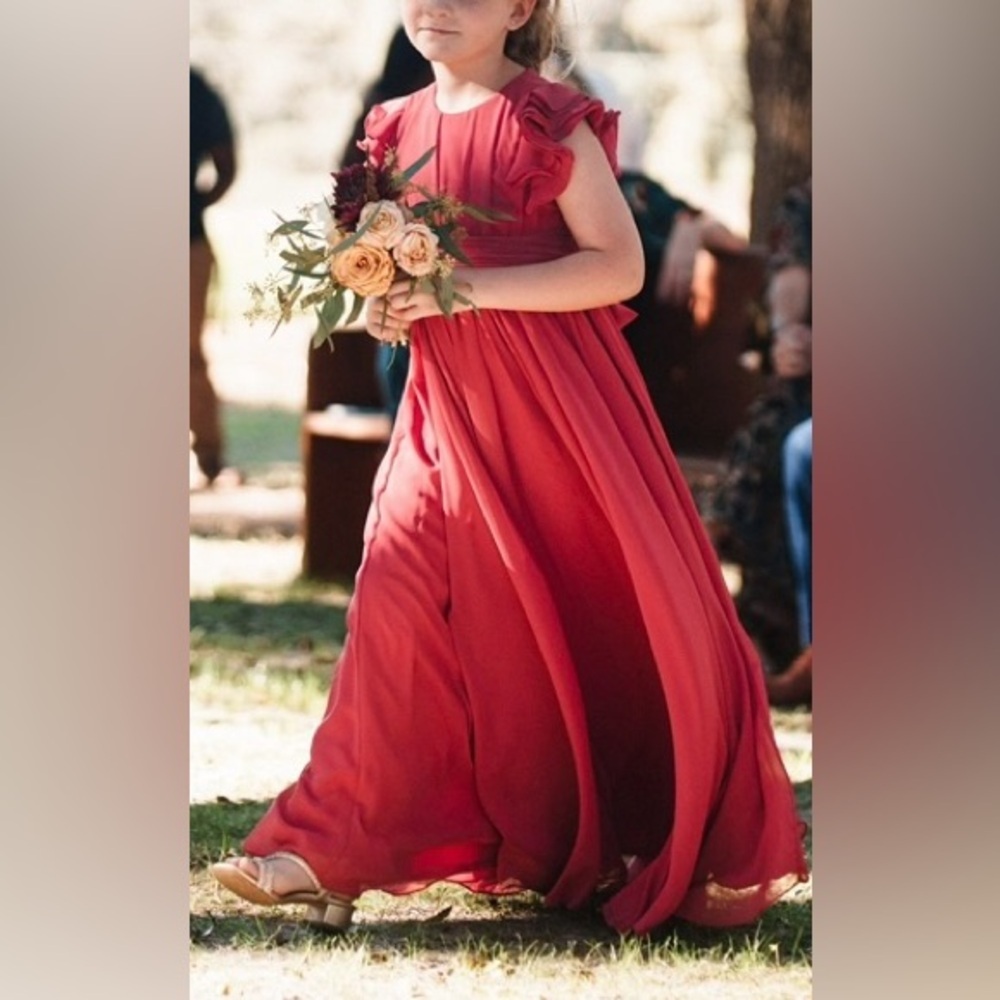 Dessy Girl Junior Bridesmaid Dress Amber Sunset Size 6L